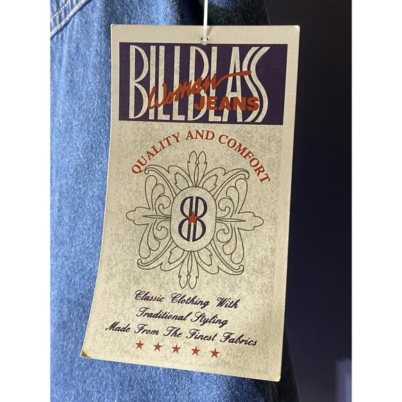 Vintage Bill Blass Womens 2X Denim Blue Jean Lightweight Animal Print Collar - Picture 6 of 7